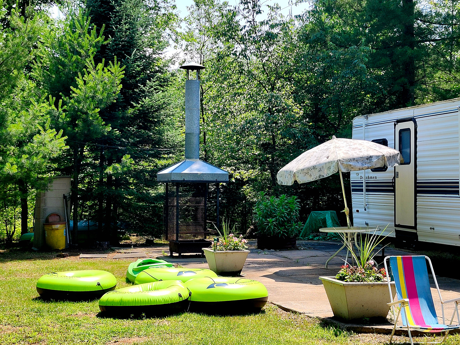 Guests may enjoy tubing on the Plover River or just floating around near the dam.  