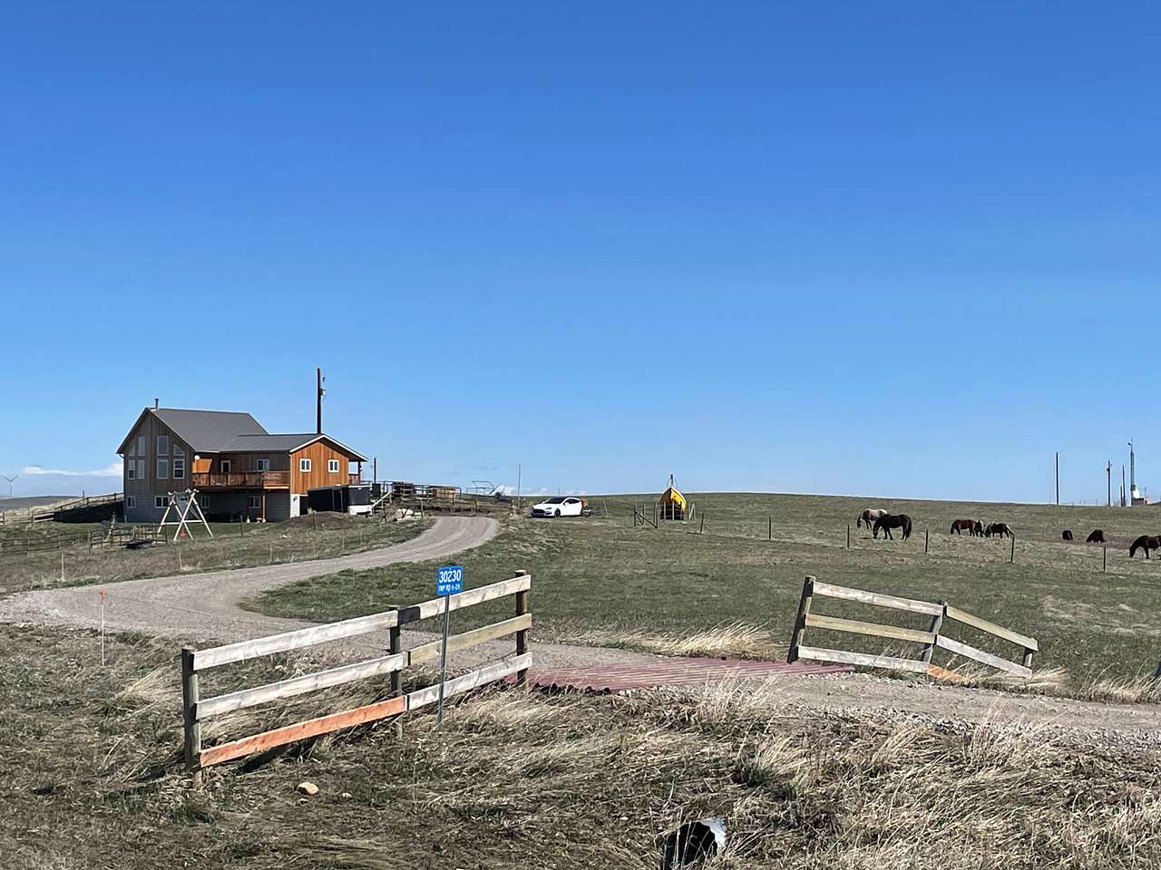 Entrance to property. Campsite is located where the white car is, in the picture.
