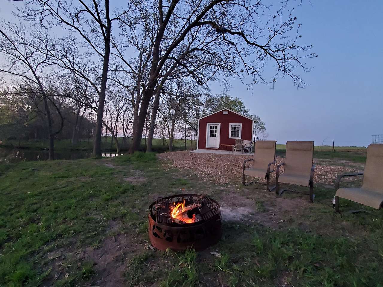Campfire at the cabin
