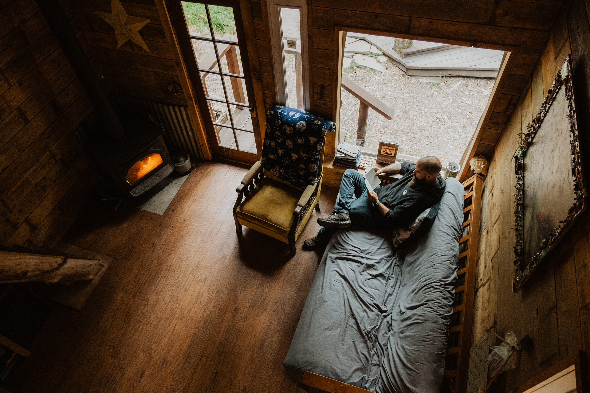 A cozy living room for those cold + rainy days