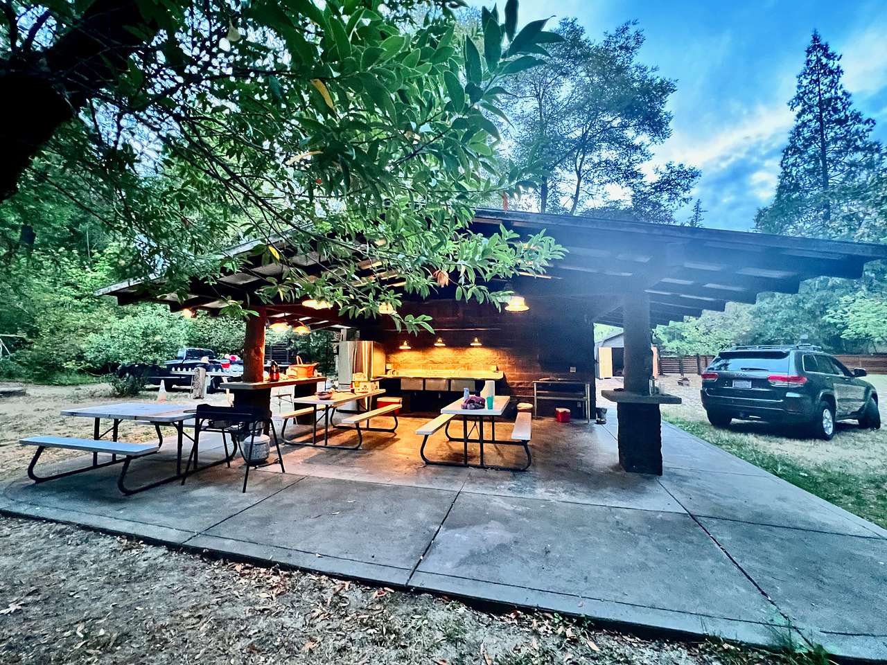 Larger covered cooking and congregating space