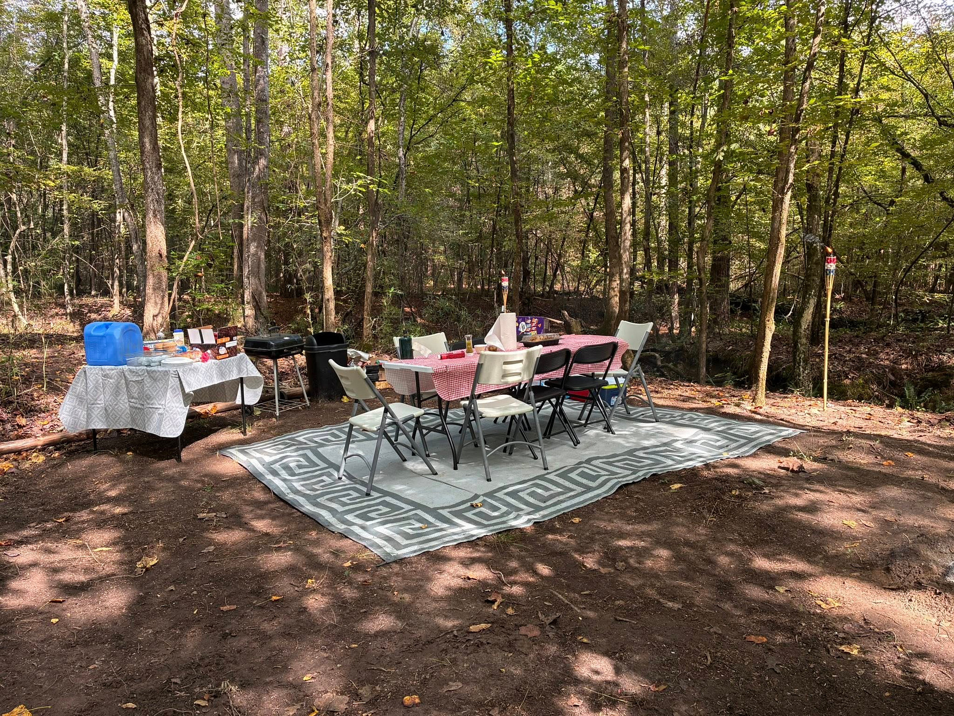 Table set up for friends lunch.