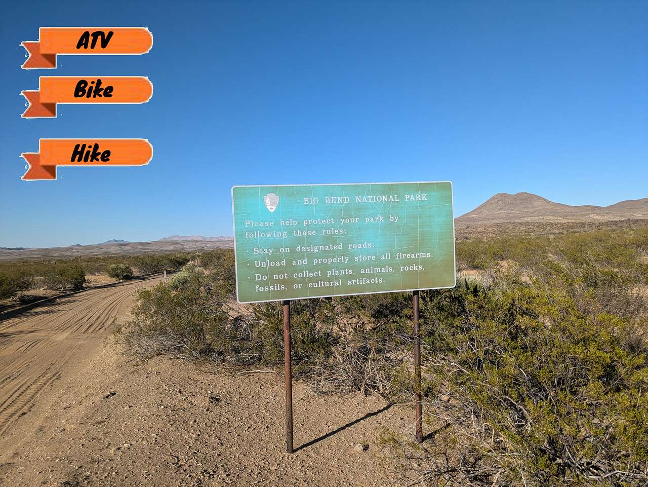 4 miles from Back Entrance to Big Bend National Park