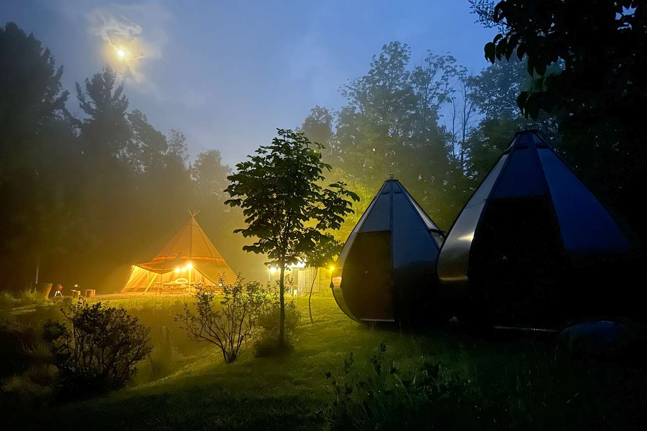 Air Drops hanging forest shelters