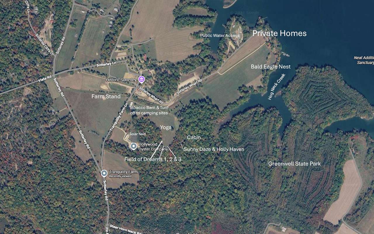 Map of the property with camp sites