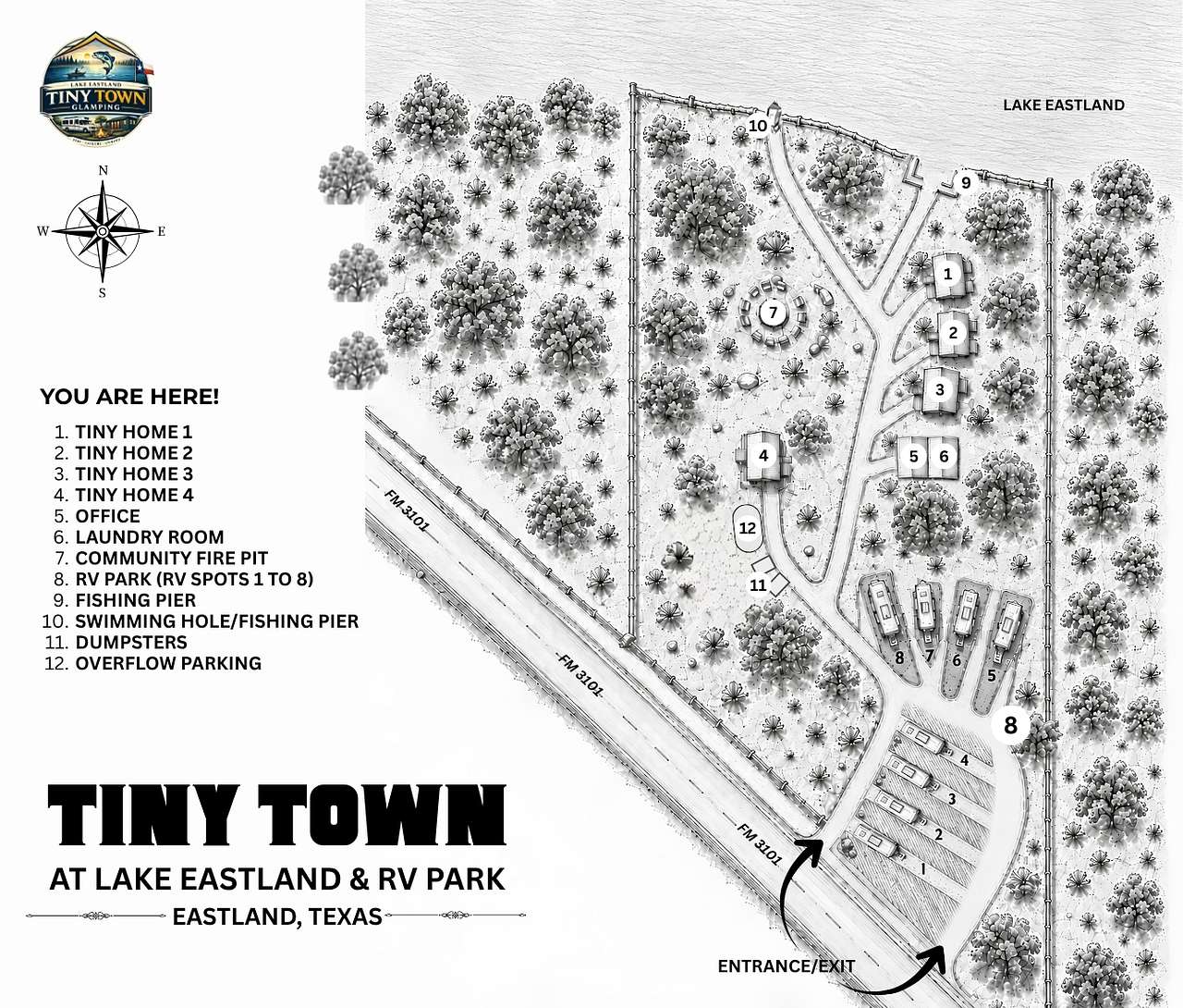 Tiny 🏡 Town at Lake 🎣 Eastland and RV 🚐 Park
