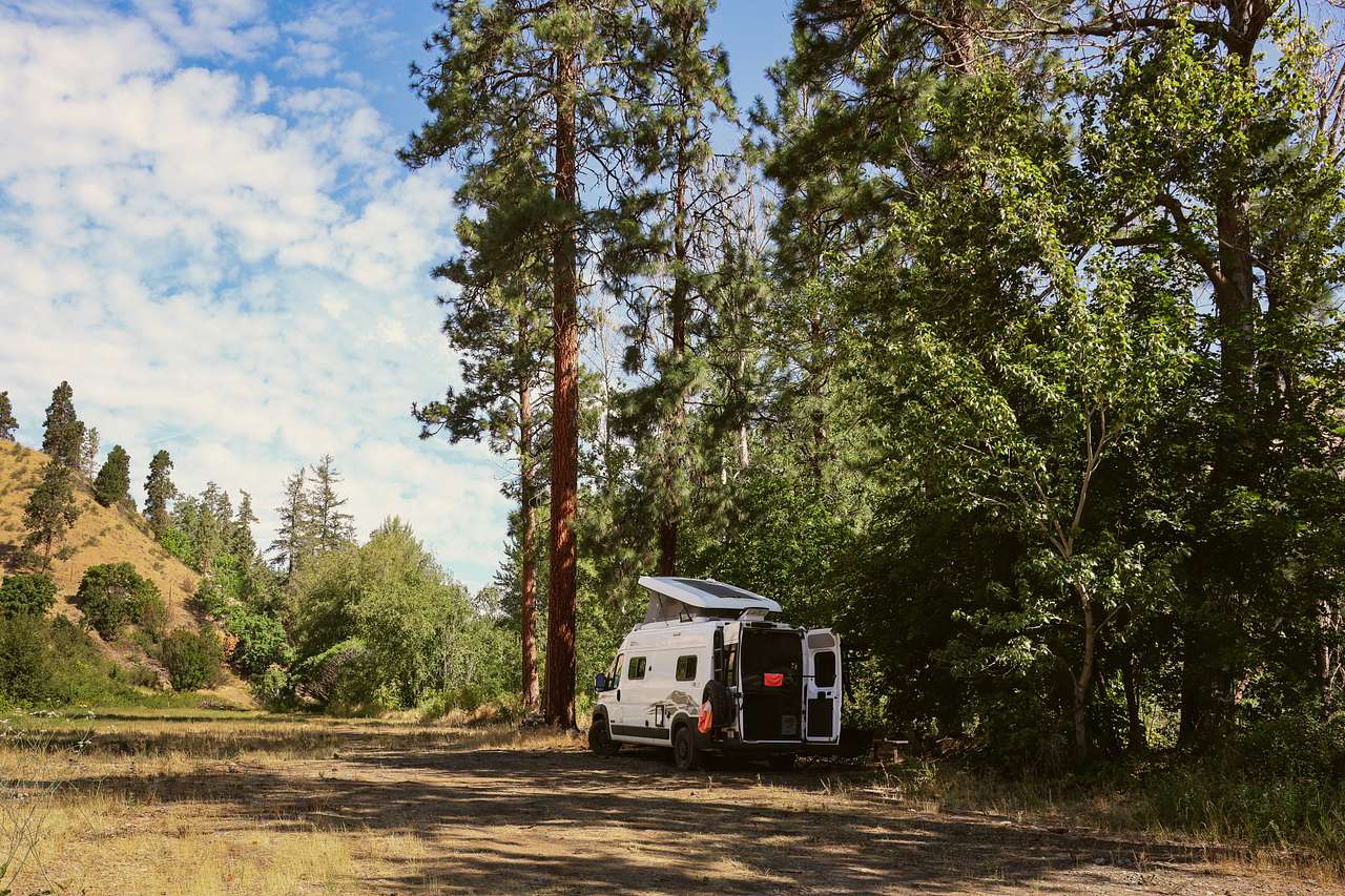 View of van in Ladybug Camp