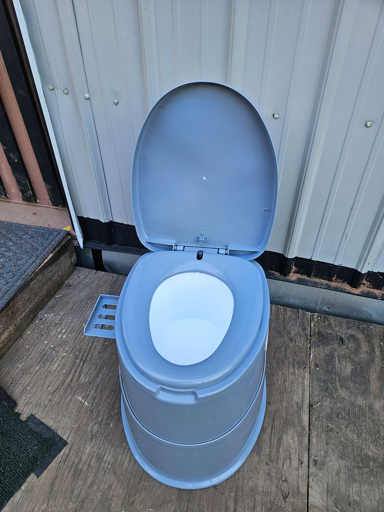 Portable toilet for use inside the cabin at night or if its crummy weather