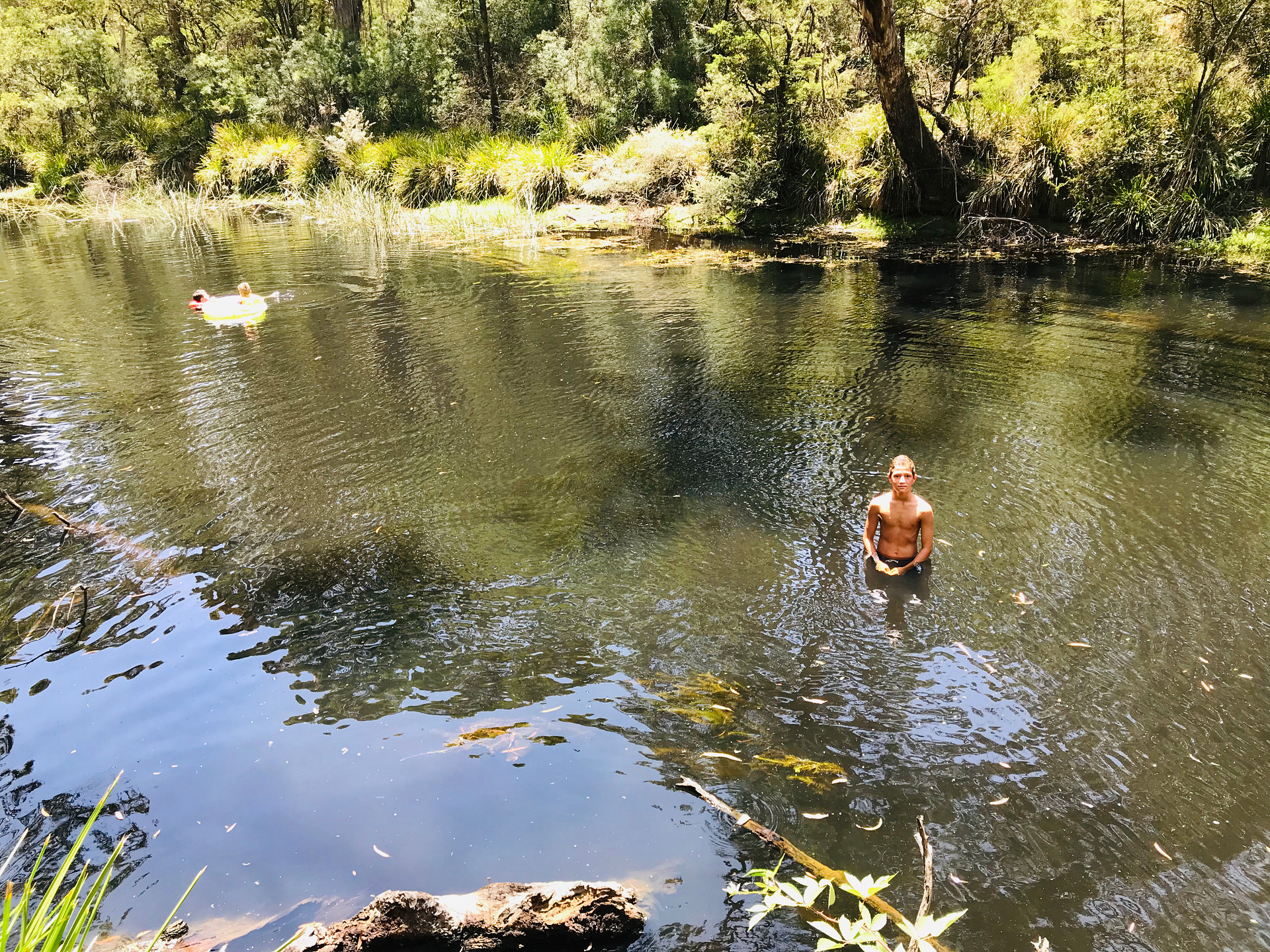 swimming in the river
