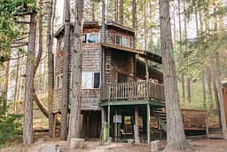 Stairs both into the treehouse and up to the bedroom, but oh so worth it! 