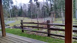 view from the farm house looking back toward the woofer camp and woods camp