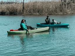 Kayaking to the spot