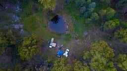 Our camp by the dam