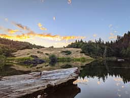 Lakeside is one of the best places to watch the sun set on site