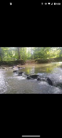 Great way to entertain kids with dam building next to the camp site during warmer months.