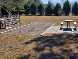 10'x30' gravel parking pad is pull through for most campers