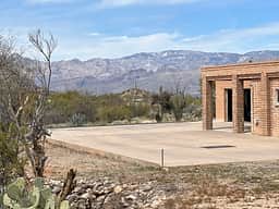 Ample room to park even the largest RV or trailer and room to back up or turn around. All with the view of the Catalina mountains right there.
