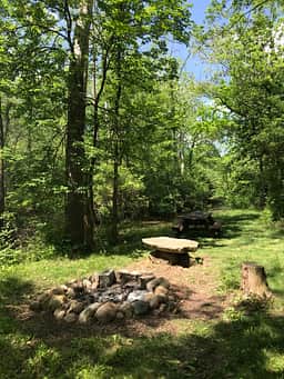 Fire pit ~ rock table ~ picnic table ~ Wolf Creek