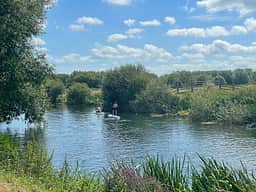 Kayaking on the River Brue from the campsite 